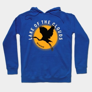 Lake of the Clouds in Michigan Heron Sunrise Hoodie